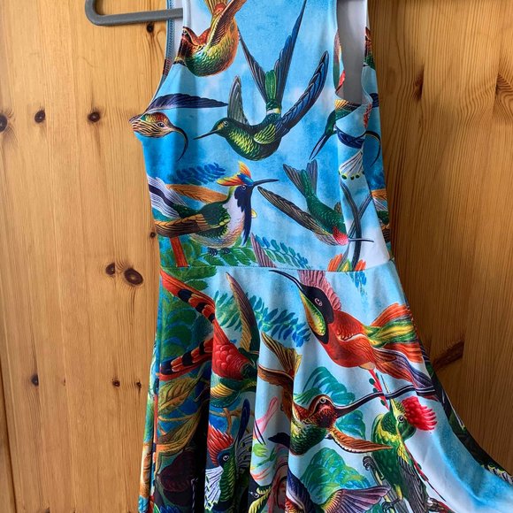 BlackMilk BIRDS OF PARADISE skater dress S - Picture 3 of 3